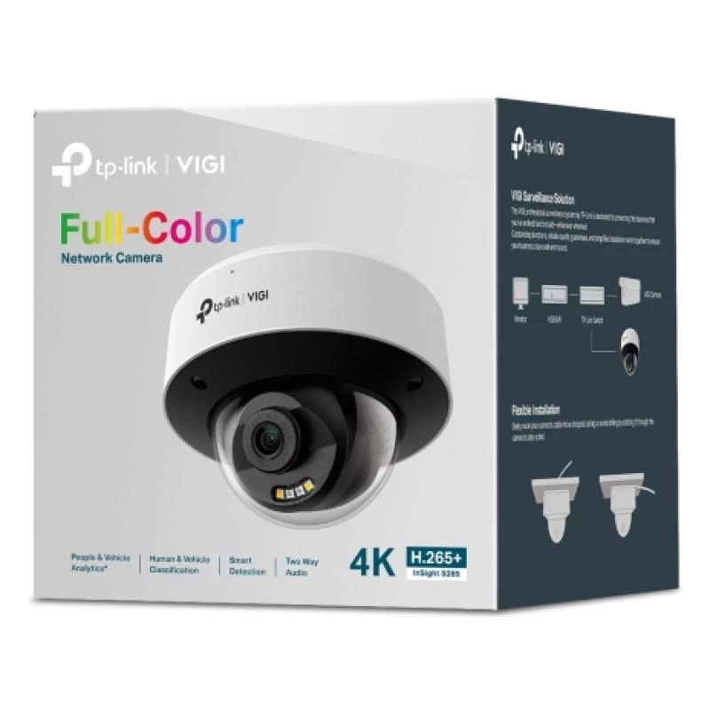 TP-Link InSight S285 dome IP-valvontakamera ulkokäyttöön 3840 x 2160 pikseliä kattoasennus