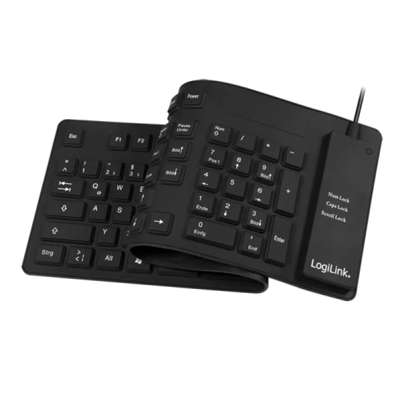 Näppäimistö LogiLink ID0019A universaali USB QWERTZ saksa musta