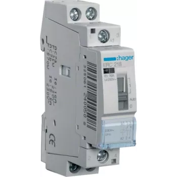 Hager ERC218 - harmaa - 1 - 10 mm² - 230 V - 50 Hz - 16 A - 17,85 x 60 x 83 mm