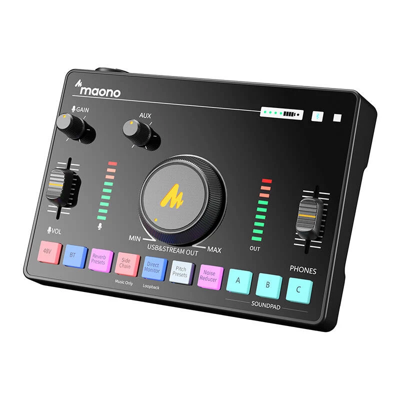 Audiomikseri MAONO AMC2 Neo, 2-kanavainen USB-mikseri USB-liitännällä