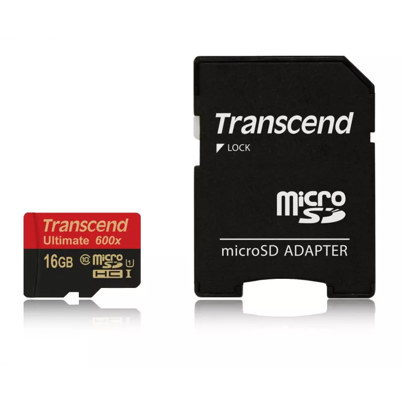 Transcend microSDHC MLC 16GB Class 10 UHS-I 600x + SD-adapteri