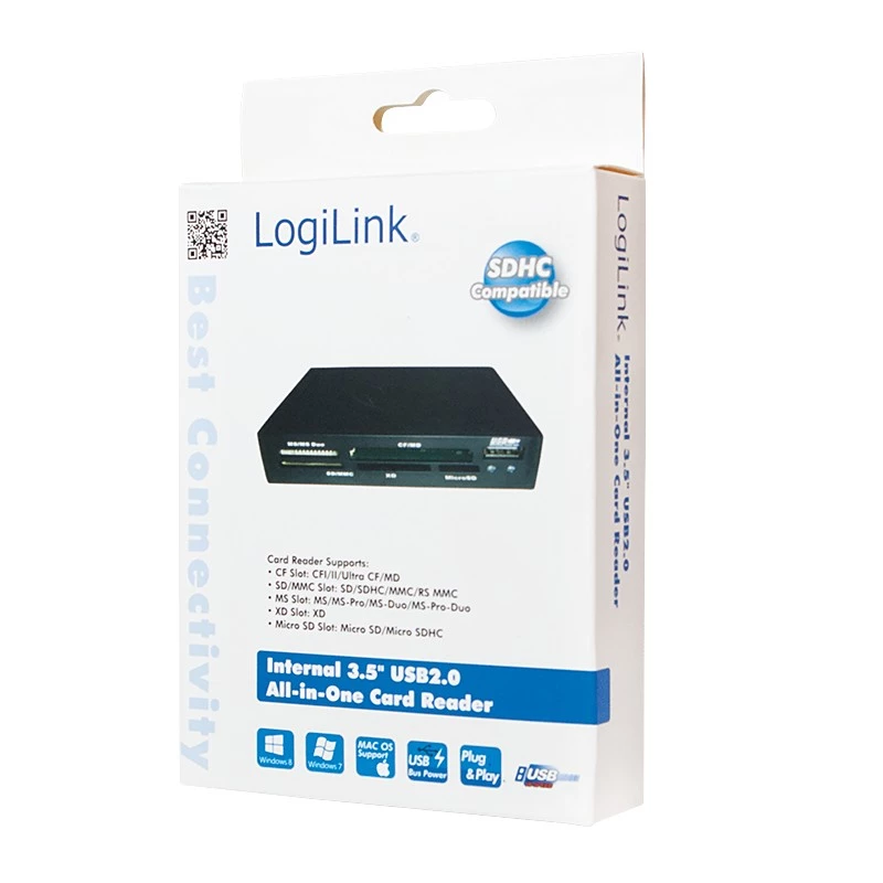 LogiLink CR0012 kortinlukija USB 2.0 sisäinen musta