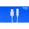 USB Type 3.1 C (M) – 3,5 mm Jack (F) audioadapteri valkoinen SAVIO AK-51
