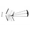 Ulko-/sisä-DVB-T-antenni LIBOX LB2000 69 dB vahvistimella, kaksoispolarisaatio, 174–790 MHz, alumiini/musta