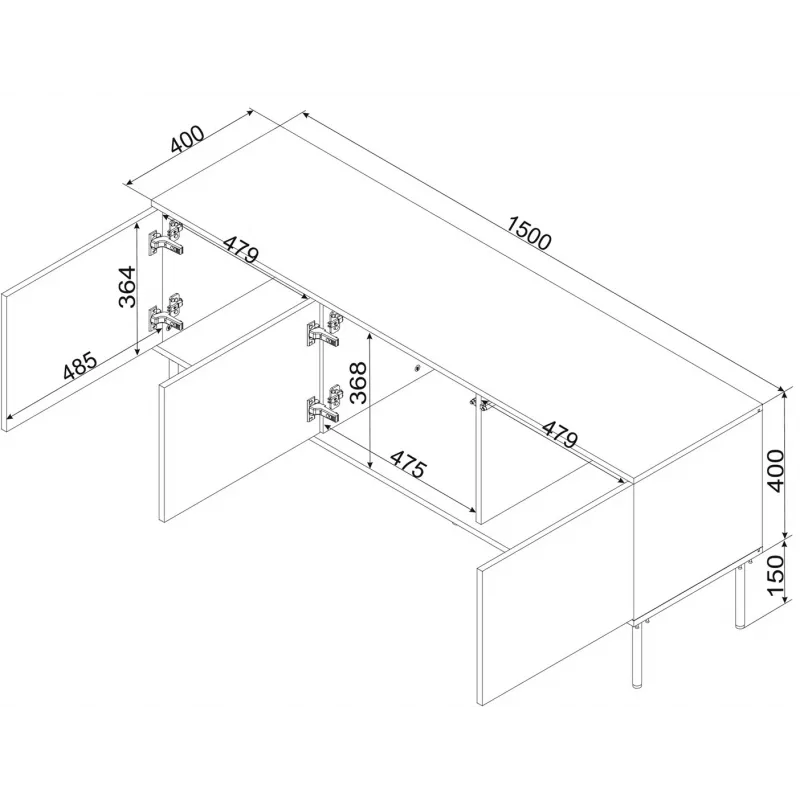 Cama RTV 3D TRESSE taso 150x40x55 matta vihreä