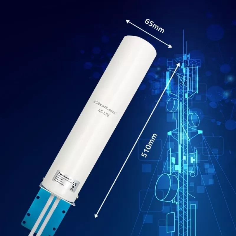 Ympärisäteilevä 4G-LTE-kaksoisantenni QOLTEC 57045 12 dBi