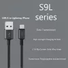USB-A–Lightning-kaapeli Orsen S9L 1 m 2,1A — musta