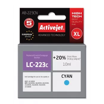 Activejet AB-223CN muste (korvaa Brother LC223C; Supreme; 10 ml; syaani)