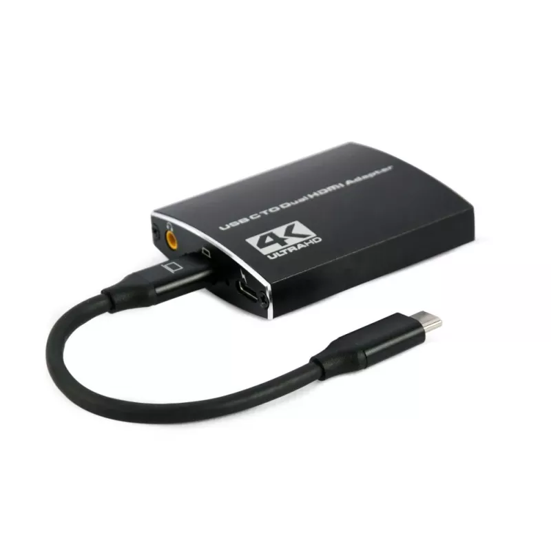 Gembird A-CM-HDMIF2-01 USB-C - Dual-HDMI-adapteri, 4K 60Hz, musta
