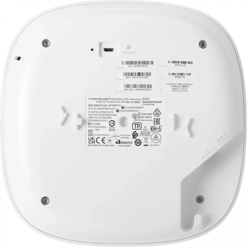 HPE Aruba Networking Instant On sisätukiasema Wi-Fi 6 4x4 (RW) AP25