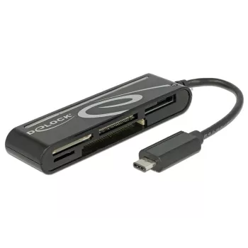 DeLOCK USB2.0 kortinlukija USB Type-C uros 5 korttipaikkaa - kortinlukija - all-in-one (moniformaatti) - USB-C (91739)