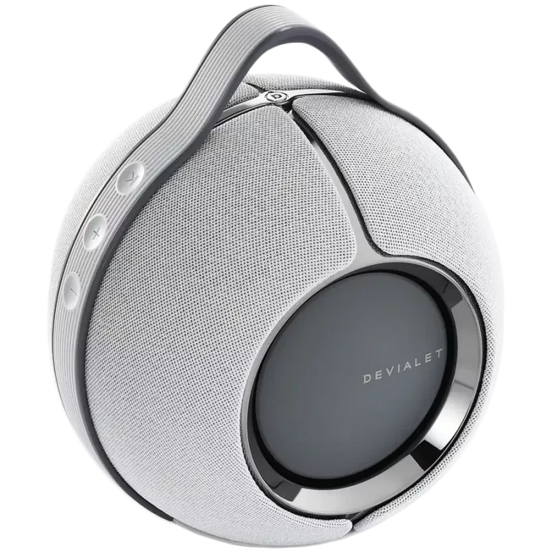 Devialet Mania vaaleanharmaa telakalla