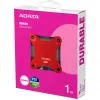 Ulkoinen SSD ADATA SD620 1 TB, kannettava USB 3.2 Gen 2 (Micro-USB B), lukunopeus 520 MB/s, kirjoitusnopeus 460 MB/s, iskunkestävä, punainen