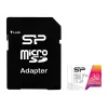 MicroSDHC-muistikortti Silicon Power 32 GB UHS-I Class 10 (luku 100 MB/s) adapterilla, vaaleanpunainen