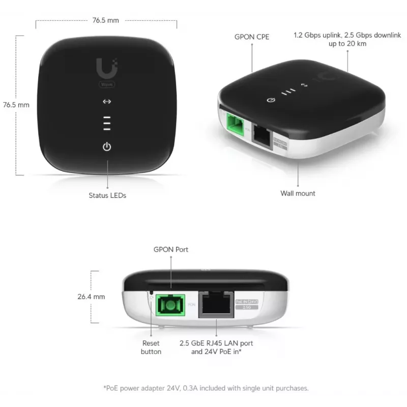 Ubiquiti WaveFiber ONU, 5 kpl:n pakkaus 5 kpl:n pakkaus
