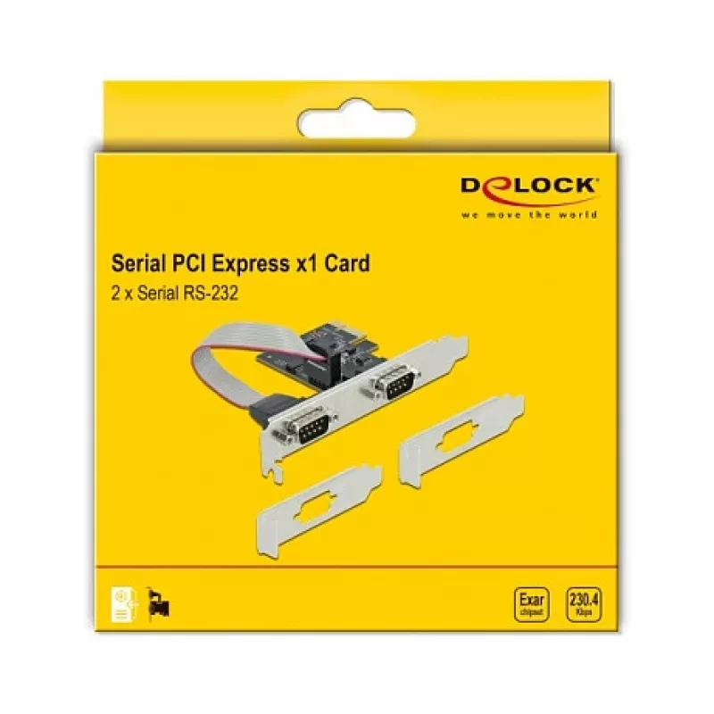 Laajennuskortti DeLOCK PCI Express x1 kahteen sarjaporttiin RS-232