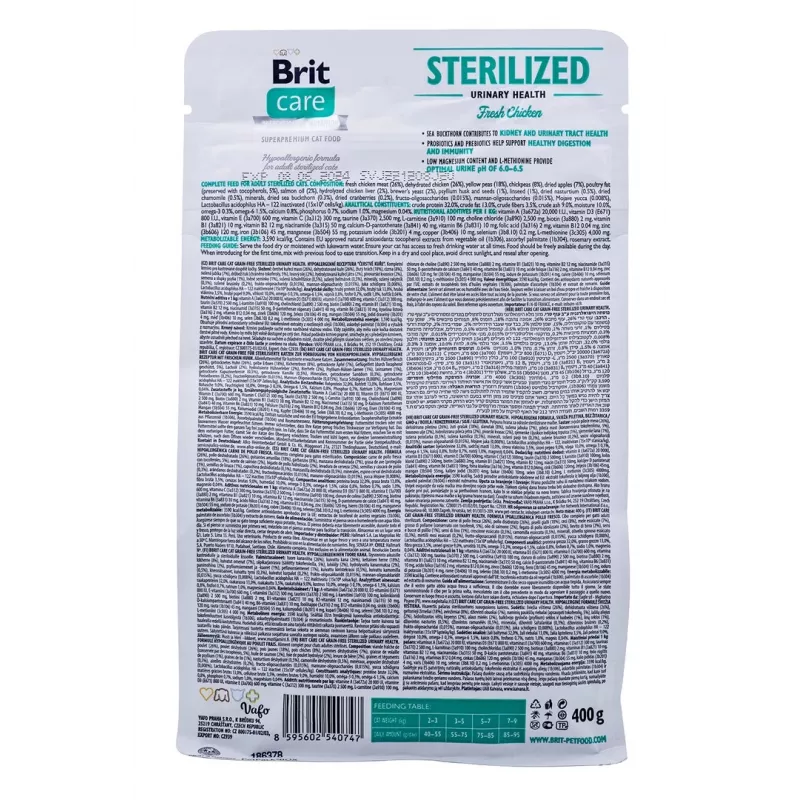 BRIT Care Grain-Free Sterilized Urinary - kuivaruoka kissoille - 400 g