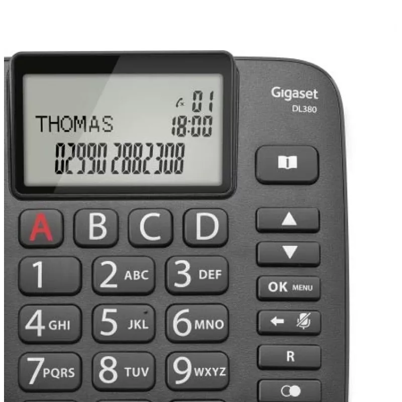 Gigaset DL380 langallinen puhelin, musta