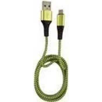 LC-POWER kaapeli USB-Micro-1M-7 1 m musta/vihreä, USB-A → Micro-USB (LC-C-USB-MICRO-1M-7)