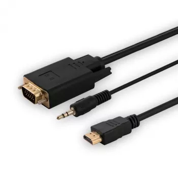 SAVIO HDMI-VGA-kaapeli CL-198, HDMI-pistoke - VGA-pistoke äänellä, 1,8 m pituus