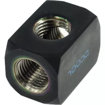 Alphacool HF liitäntäterminaali TEE T-haara pyöreä G1/4 - Deep Black (17030)