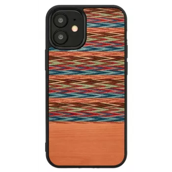 Man and Wood puhelinkotelo iPhone 12 mini – ruskea ruutukuvio mustalla reunuksella