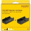 DeLOCK 64263 USB-keskitin Type-A 5000 Mbit/s musta