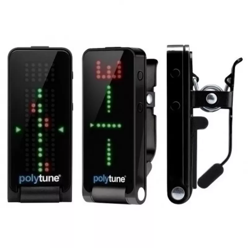 Clip-virityslaite TC Electronic PolyTune Clip musta — kompakti kromaattinen ja polyfoninen virityslaite