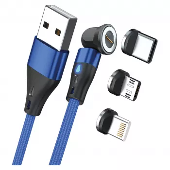 USB-kaapeli RealPower MagneticCharge3 2 m USB A sininen