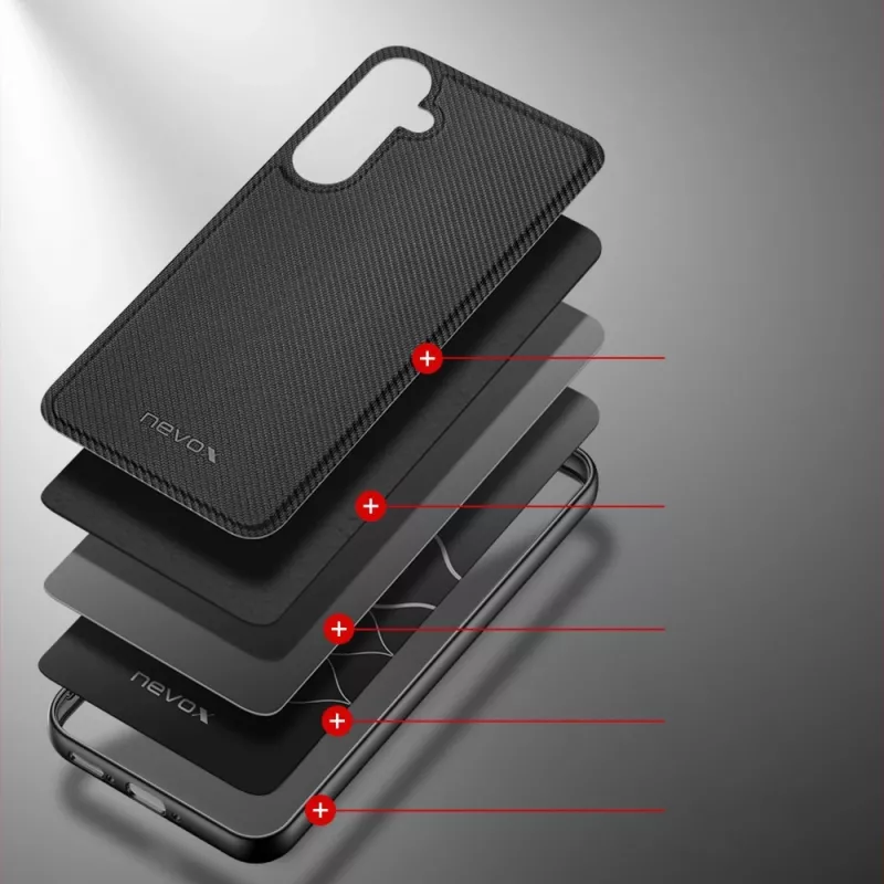 StyleShell NYLO, kotelo musta, Samsung Galaxy A35 5G