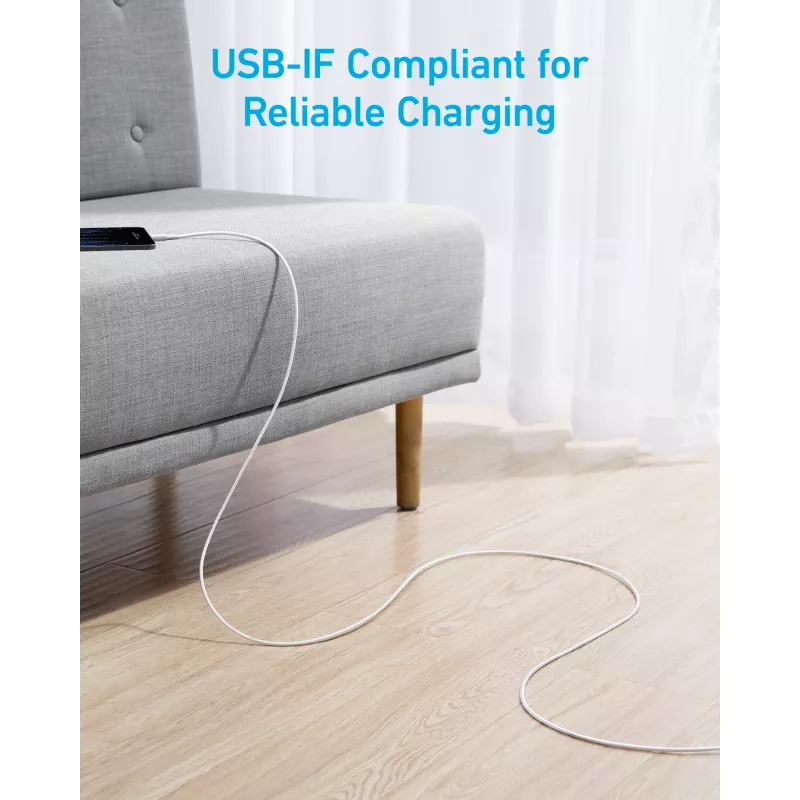 USB-A–USB-C-kaapeli Anker A81H5G21 — 0,9 m, valkoinen