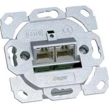 Hager G3140 kojerasia Cat.6a 2-osainen 8/8-napainen (G3140)