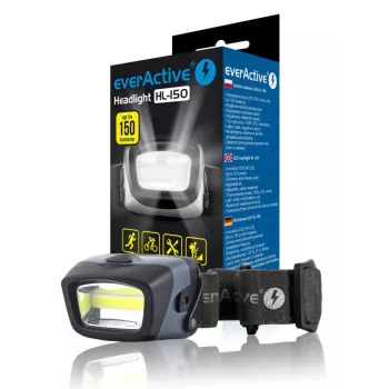 everActive HL-150 otsalamppu, 150 lm, 3 W, IPX4, 3×AAA, musta