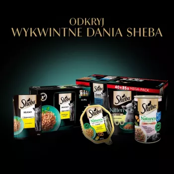 Märkäruoka kissoille Sheba Selection Select Slices siipikarjan makuvaihtoehdot, 40 x 85 g tölkkiä, 7,8 % proteiini, 4,8 % rasva