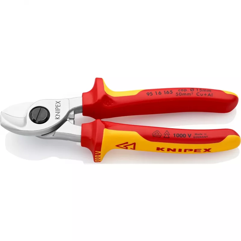 Knipex 95 16 165 eristetyt kaapelisakset, 165 mm