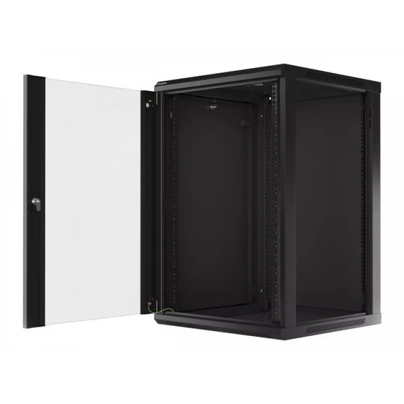 Seinäasennettava kaappi LANBERG WF01-6618-10B, 18U, 600×600×907 mm, musta, 60 kg