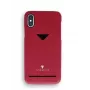 Card Slot Back Shell VixFox iPhone X/XS — rubiininpunainen, takakuori integroidulla korttipaikalla