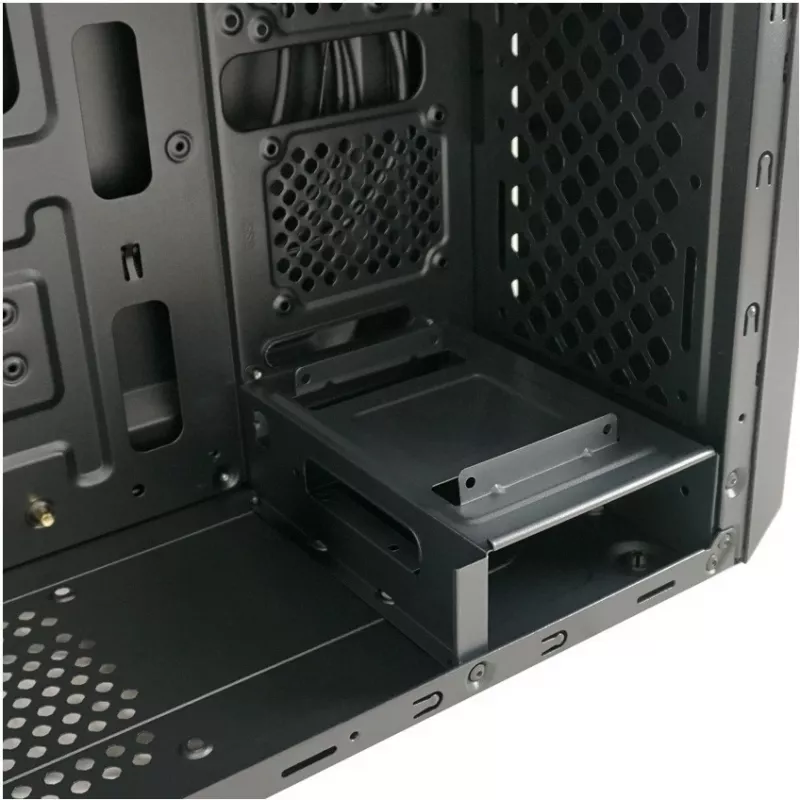 LC Power Classic 7040B - MDT - ATX - ilman virtalähdettä - musta, harjattu alumiini / musta - USB/audio