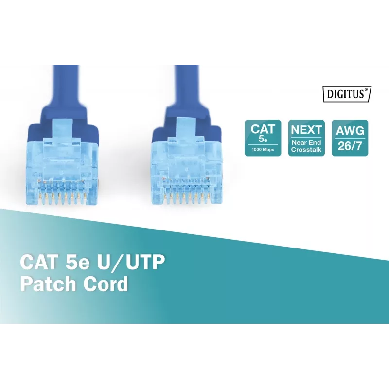Verkkokaapeli U/UTP Cat.5e PVC 2 m sininen