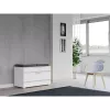 Suljettu kenkätelineen päällinen e shop OPAL SZAFKA BIEL — valkoinen, lastulevy, B850×H450 mm, 16 mm kehys