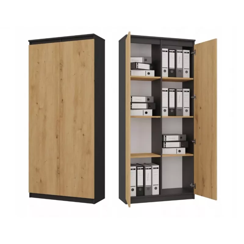 RS-80 HEMN OFFICE -hyllykkö, antrasiitti/artisan oak