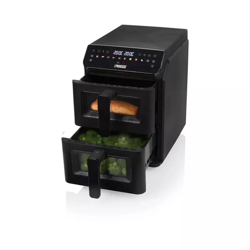 Princess Double Stack -kiertoilmakypsennin | 182490 | teho 3000 W | tilavuus 11,2 l | musta