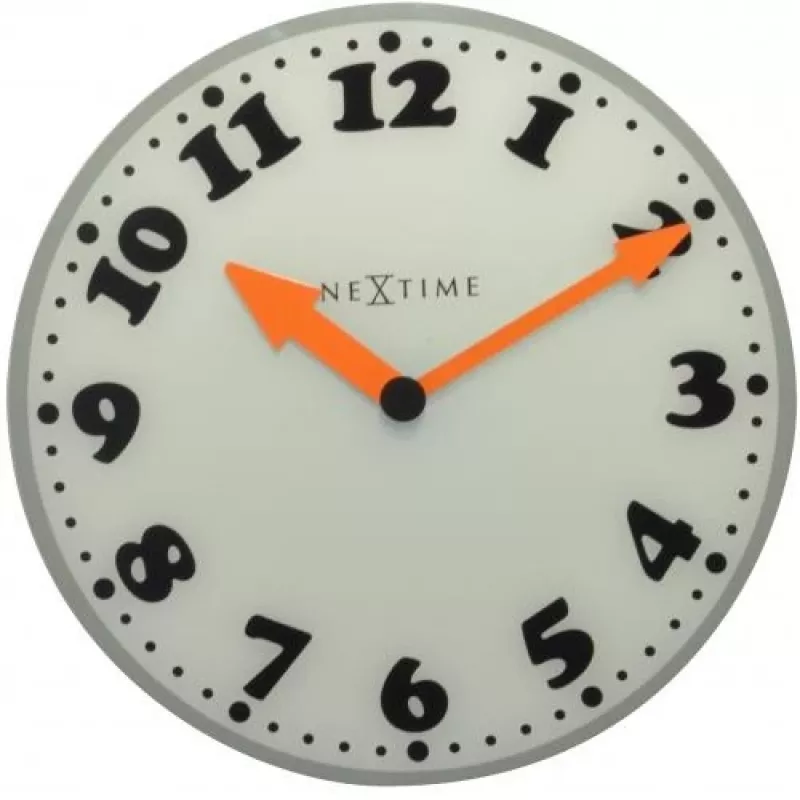 NeXtime seinäkello 8152 Girl, Ø43 cm, valkoinen/harmaa/musta/oranssi