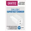GRATEQ OLOS seinälaturi PD/PPS, 2x USB-C, GaN, 65 W