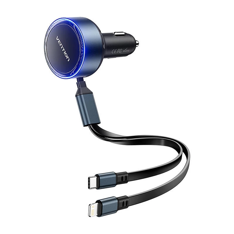 Vention FFOB0 30W autolaturi USB-C–Lightning-kaapelilla, 30 W teho iPhone-lataukseen