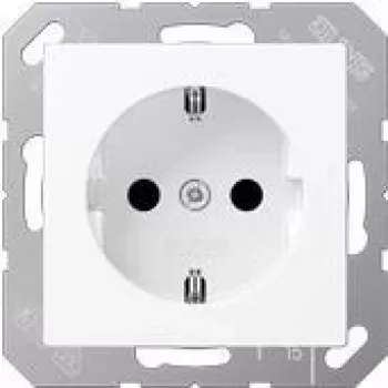 Pistorasia Type F Jung A 1520 BFKI WWM, 16 A, 250 V, valkoinen, termoplasti, 55×55 mm