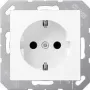 Pistorasia tyyppi F Jung A 1520 BFKI WWM, 16 A, 250 V, valkoinen, termoplasti, 55×55 mm