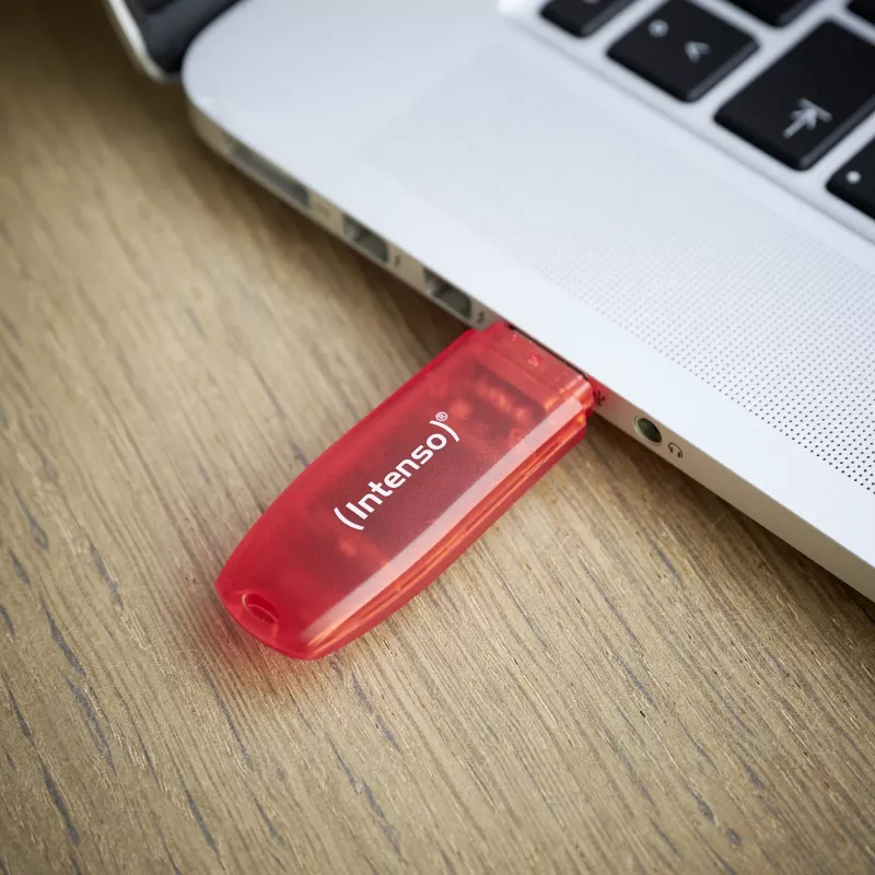 USB-muistitikku Intenso 128 GB USB Type-A 2.0 Punainen Läpinäkyvä