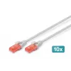 Verkkopatchkaapeli Digitus CAT 6 U/UTP LSZH 0,5 m 10 kpl