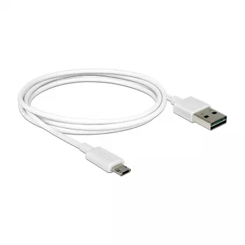 USB-kaapeli DeLOCK 84807 USB 2.0 1 m USB A Micro-USB B valkoinen